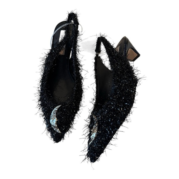 Antonio Melani x Elizabeth Damrich Moon Boucle Frayed Detail Slingback Pumps 6M - Picture 6 of 14
